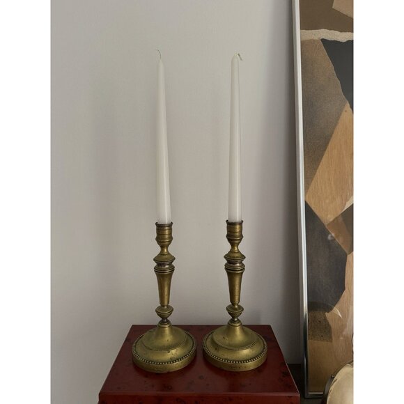 Vintage Christofle Candleholders Antique Brass - Picture 2 of 7